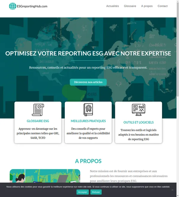 Capture d'écran de ESGreportingHub.com